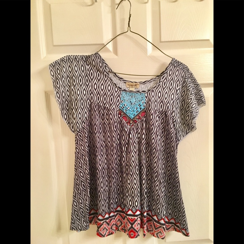 Top Shirt Bohemian One World PS blouse NWOT